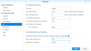 Download Station - BT Settings